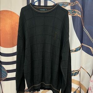 Caramel Black Textured Crewneck Sweater